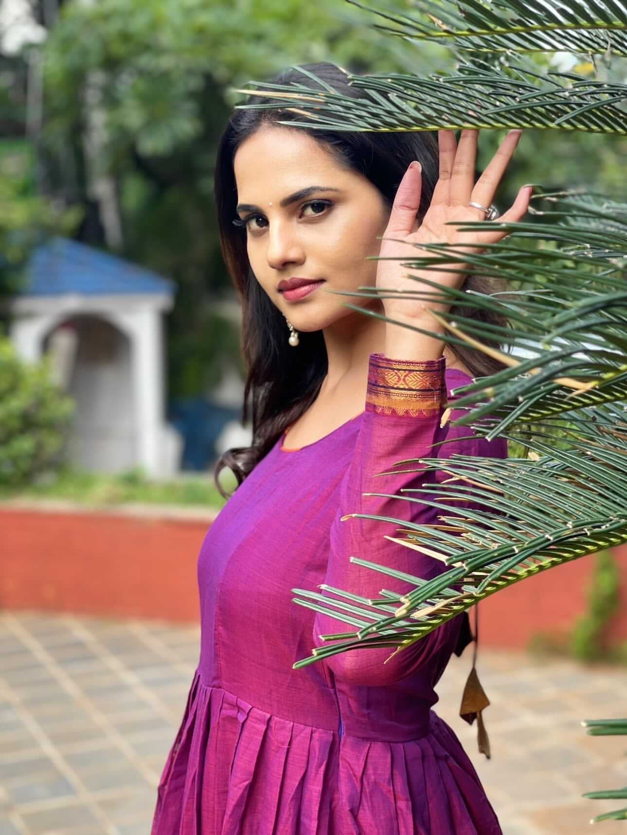 Purple Anarkali Suit