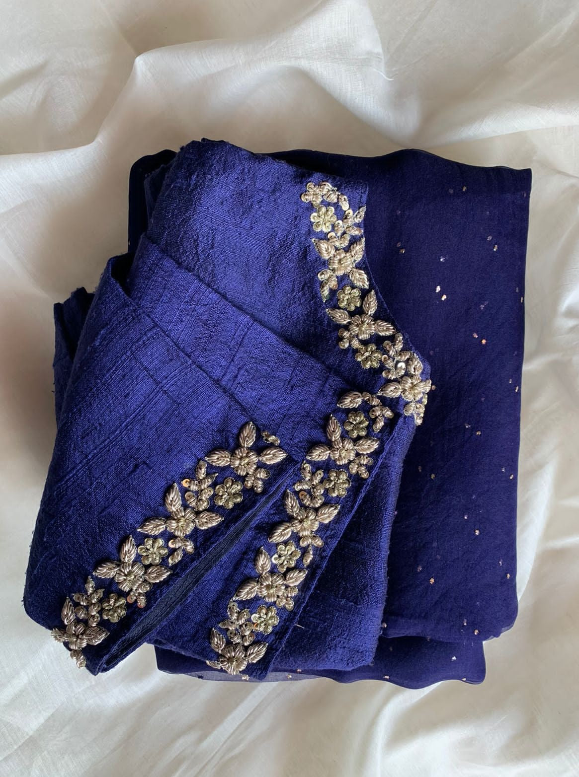 Organza Saree With Mukaish Work