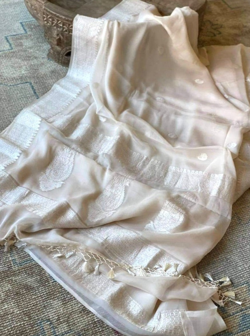 Pure Khadi Chiffon Saree