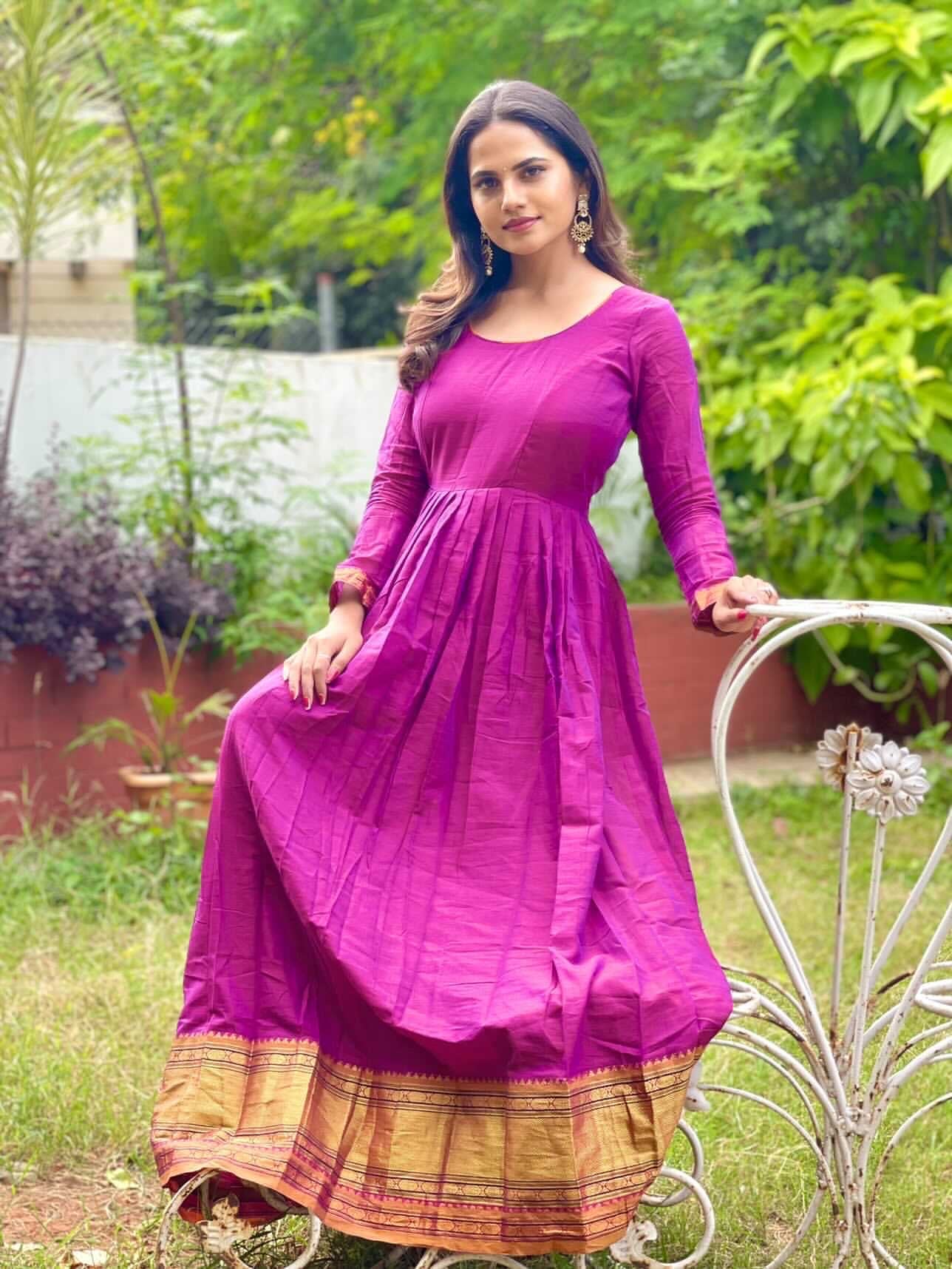 Purple Anarkali Suit