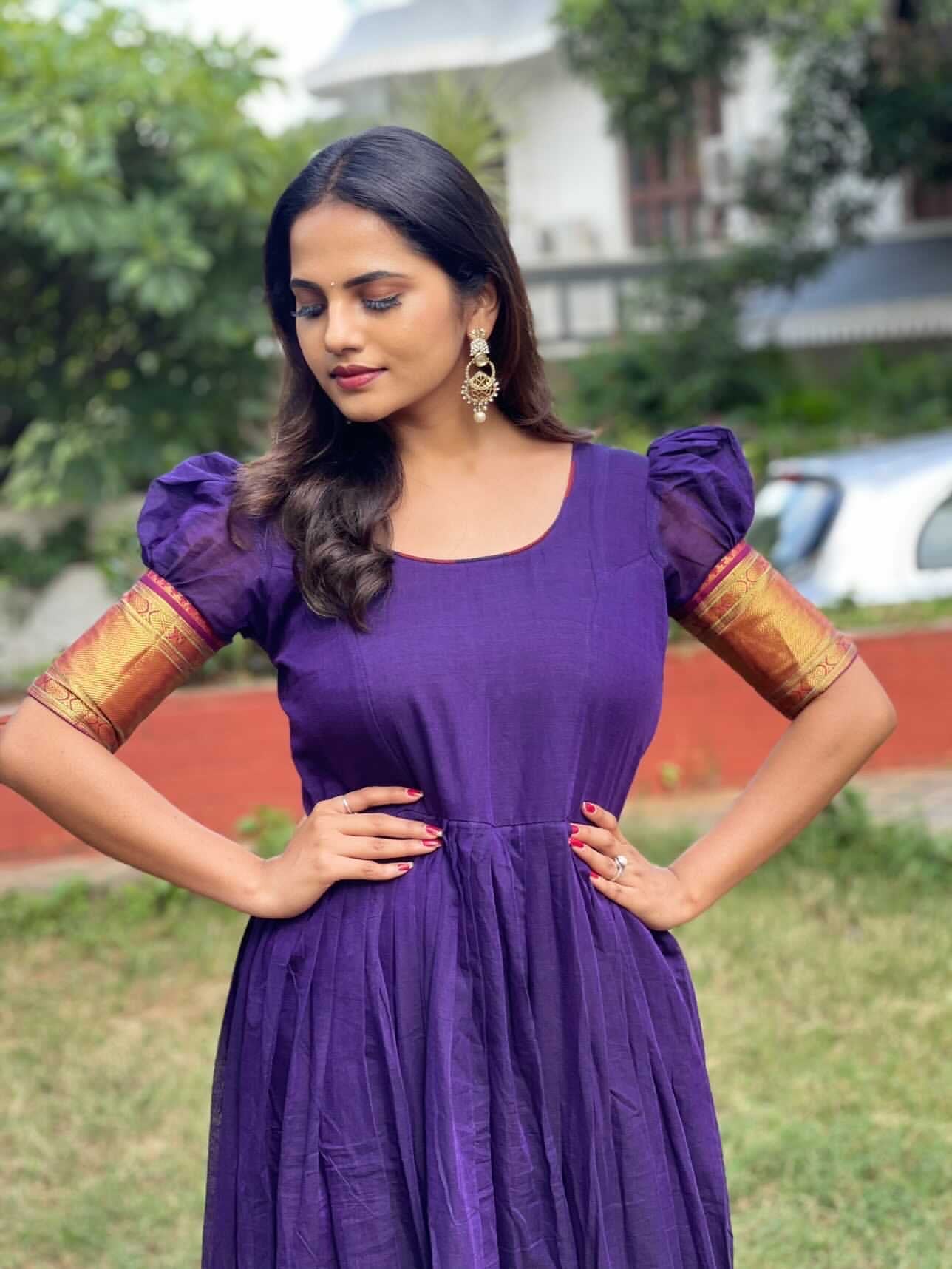 Violet Anarkali Suit