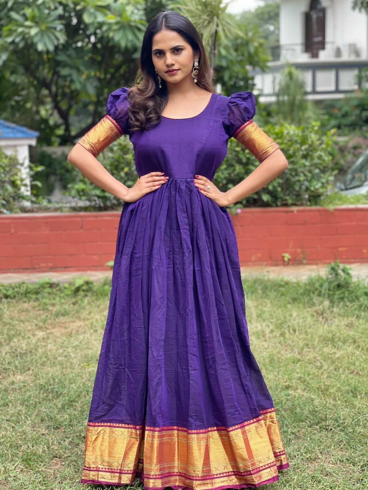 Violet Anarkali Suit