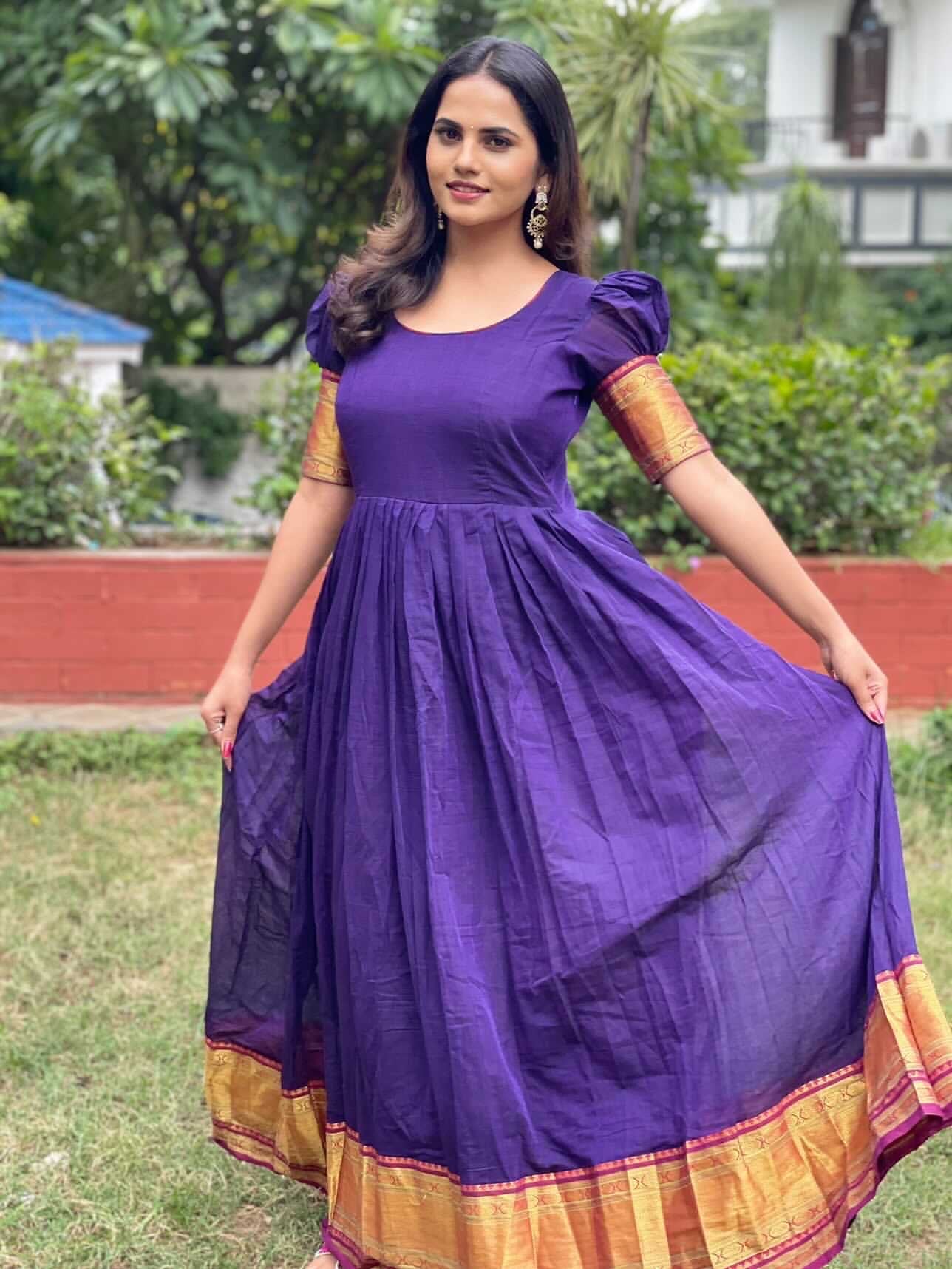 Violet Anarkali Suit