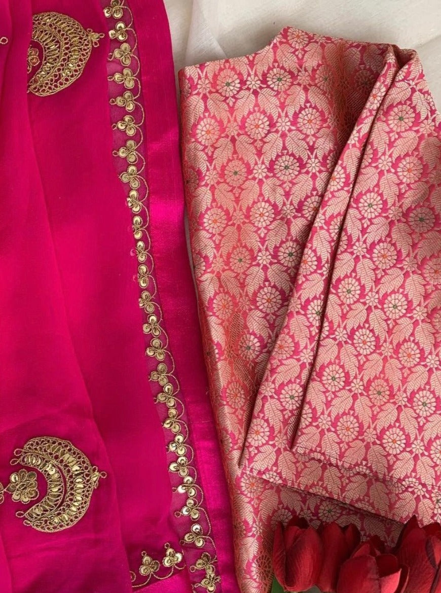 Georgette Saree with Marodi Work