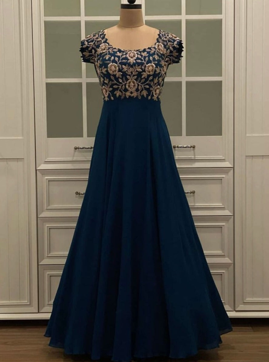 Gown with zardozi handwork