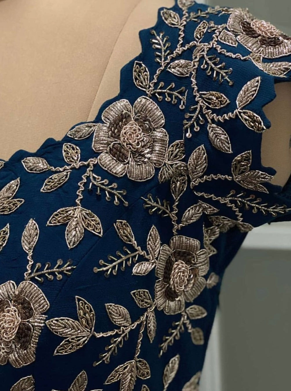 Gown with zardozi handwork